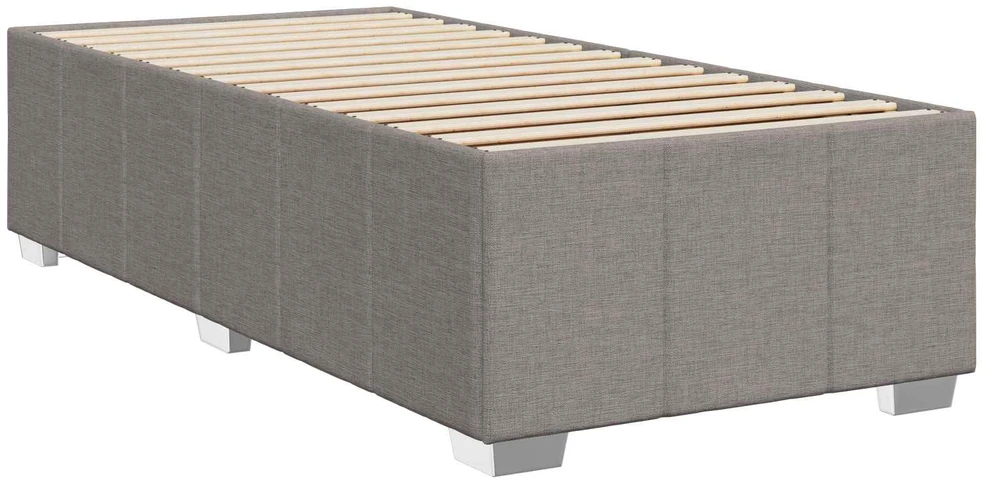 Spyruoklinė lova su čiužiniu Taupe 100 x 200 cm Audinys