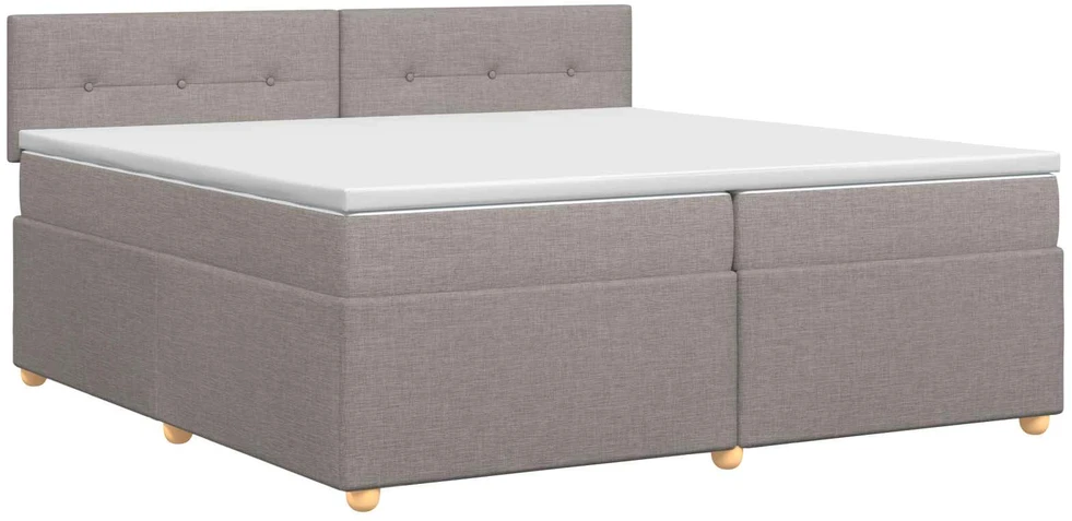 Spyruoklinė lova su čiužiniu Taupe 200 x 200 cm Audinys