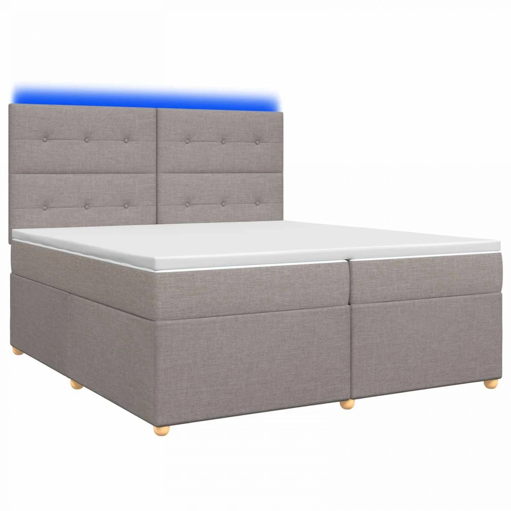 Spyruoklinė lova su čiužiniu Taupe 200 x 200 cm Audinys