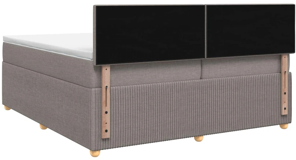 Spyruoklinė lova su čiužiniu Taupe 200 x 200 cm Audinys