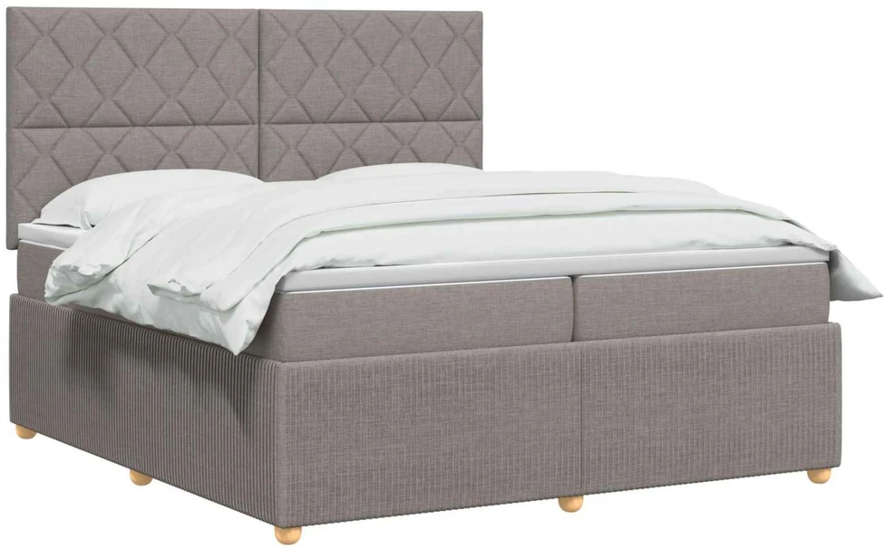 Spyruoklinė lova su čiužiniu Taupe 200 x 200 cm Audinys