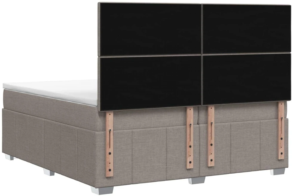 Spyruoklinė lova su čiužiniu Taupe 200 x 200 cm Audinys