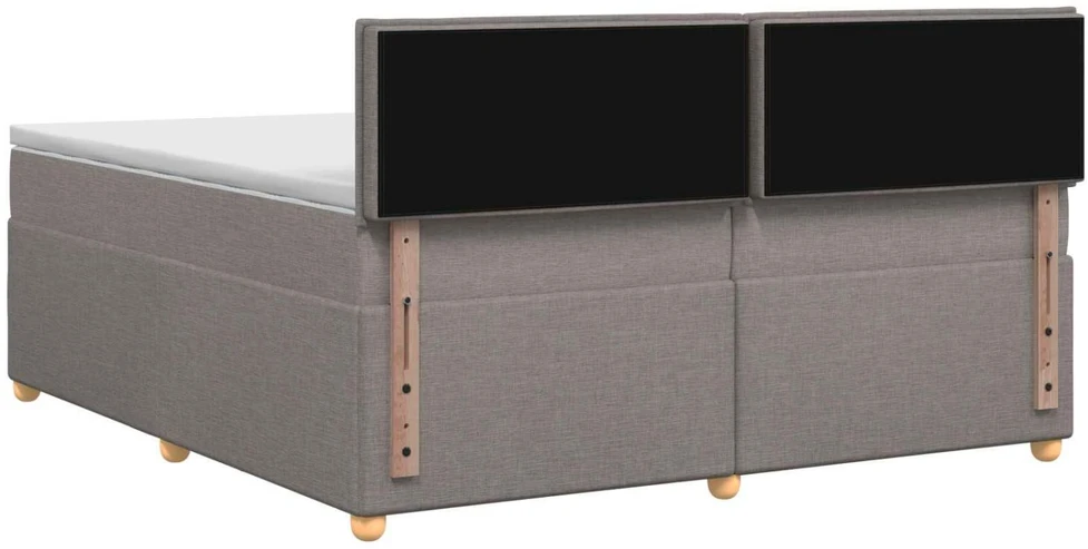 Spyruoklinė lova su čiužiniu Taupe 200 x 200 cm Audinys