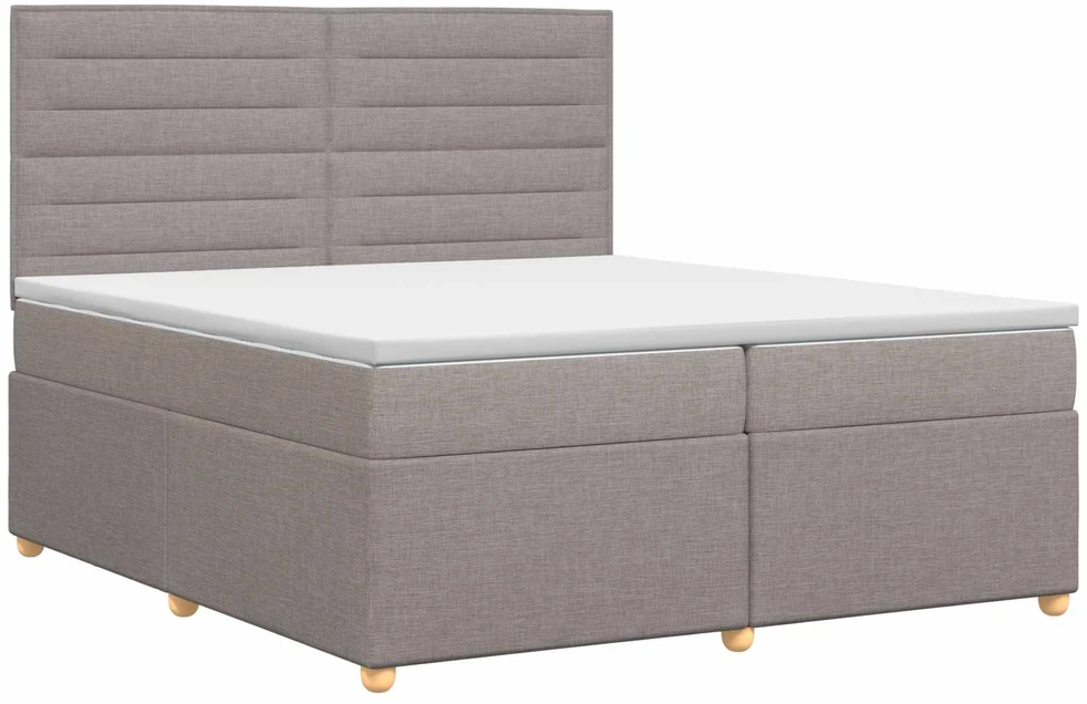 Spyruoklinė lova su čiužiniu Taupe 200 x 200 cm Audinys