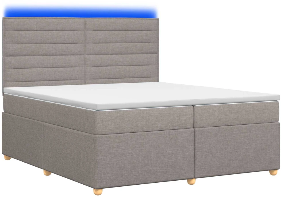 Spyruoklinė lova su čiužiniu Taupe 200 x 200 cm Audinys