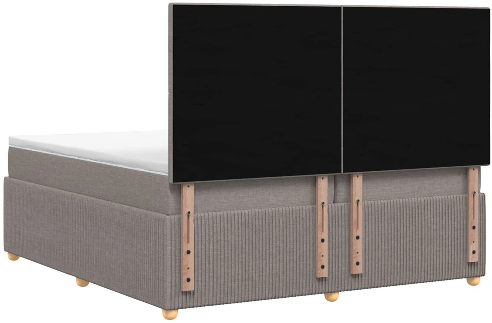 Spyruoklinė lova su čiužiniu Taupe 200 x 200 cm Audinys