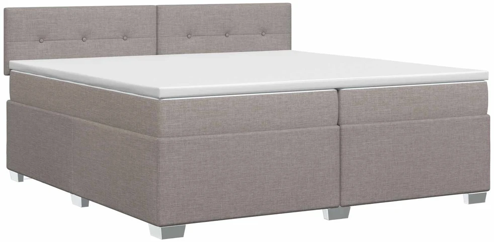 Spyruoklinė lova su čiužiniu Taupe 200 x 200 cm Audinys
