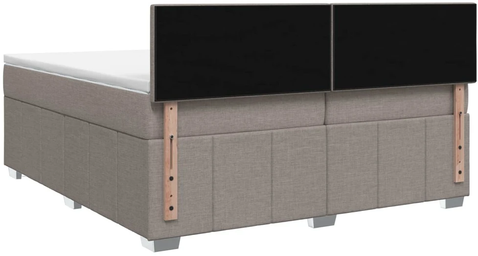 Spyruoklinė lova su čiužiniu Taupe 200 x 200 cm Audinys