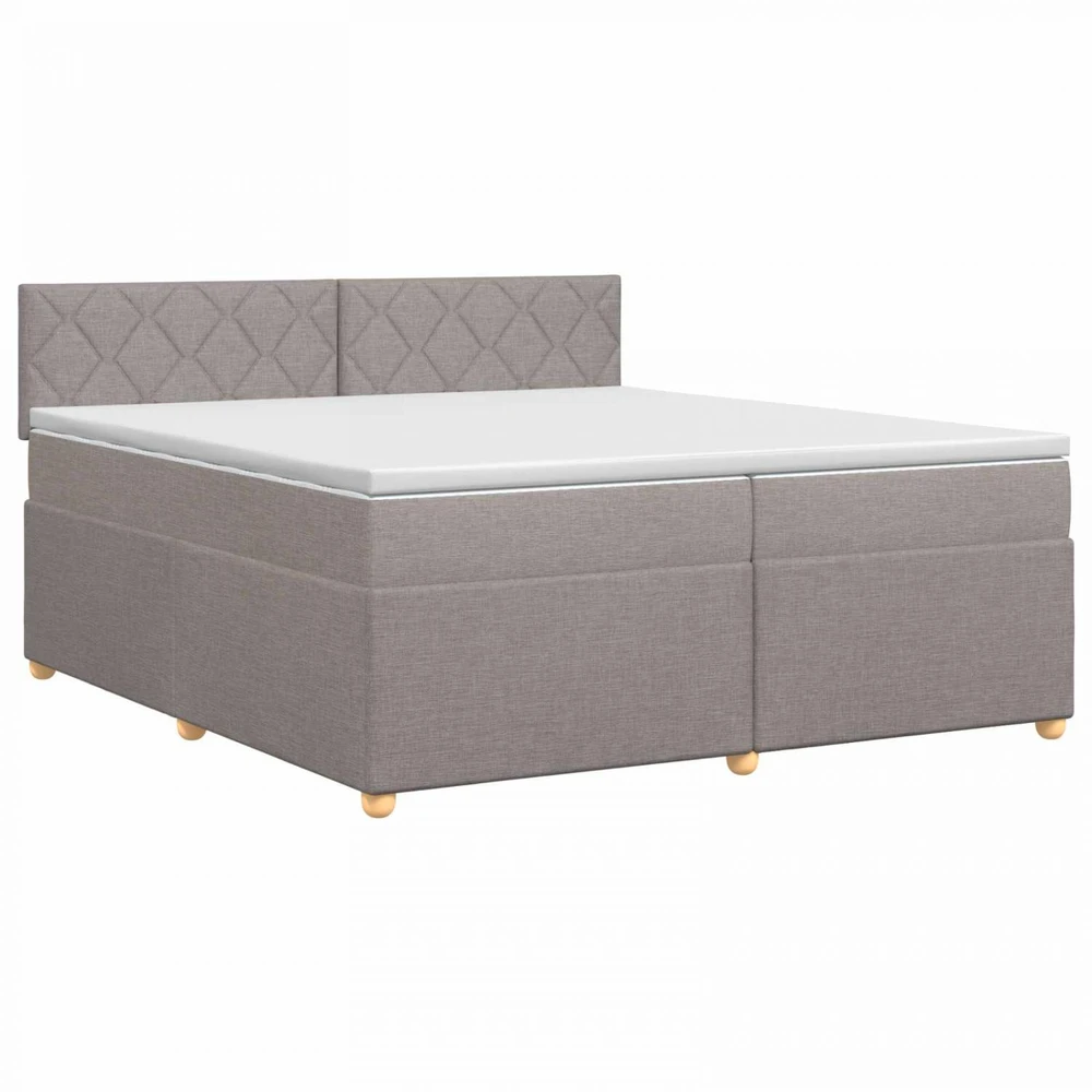 Spyruoklinė lova su čiužiniu Taupe 200 x 200 cm Audinys