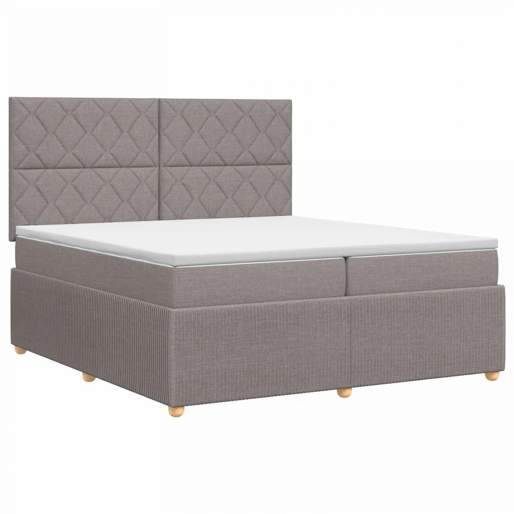 Spyruoklinė lova su čiužiniu Taupe 200 x 200 cm Audinys