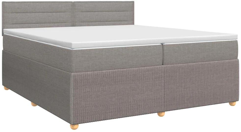 Spyruoklinė lova su čiužiniu Taupe 200 x 200 cm Audinys