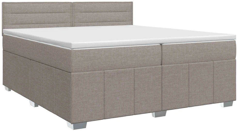 Spyruoklinė lova su čiužiniu Taupe 200 x 200 cm Audinys