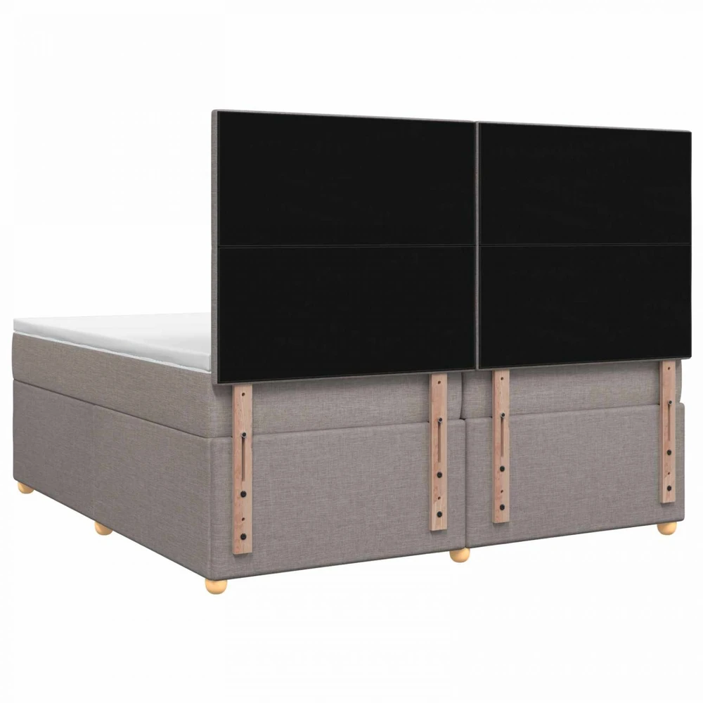 Spyruoklinė lova su čiužiniu Taupe 200 x 200 cm Audinys