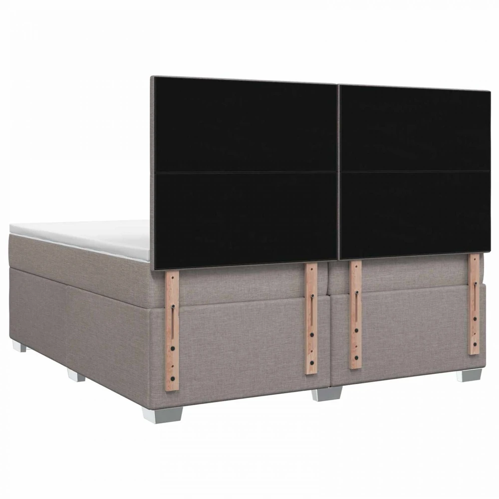 Spyruoklinė lova su čiužiniu Taupe 200 x 200 cm Audinys