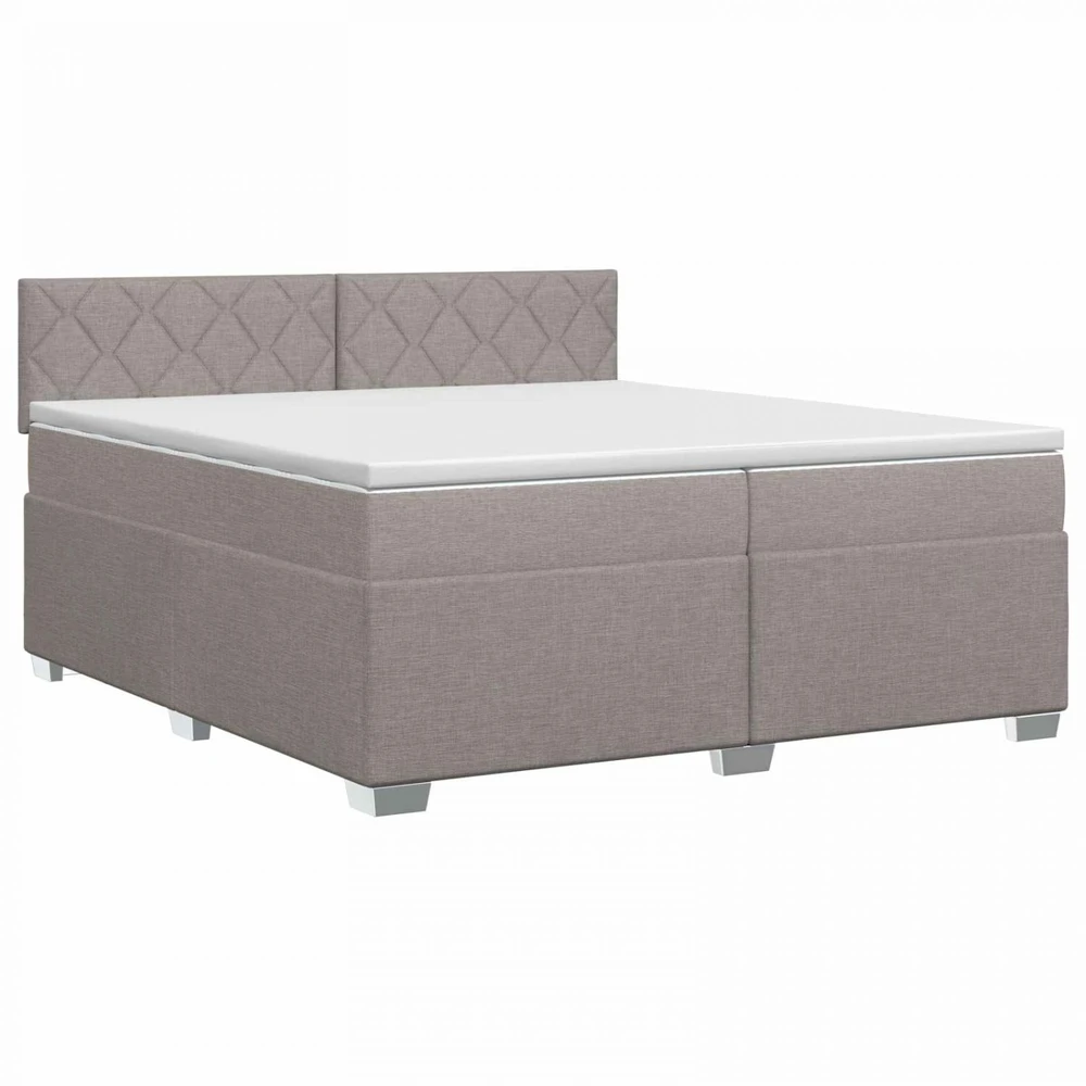 Spyruoklinė lova su čiužiniu Taupe 200 x 200 cm Audinys