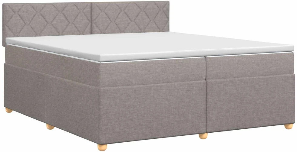 Spyruoklinė lova su čiužiniu Taupe 200 x 200 cm Audinys