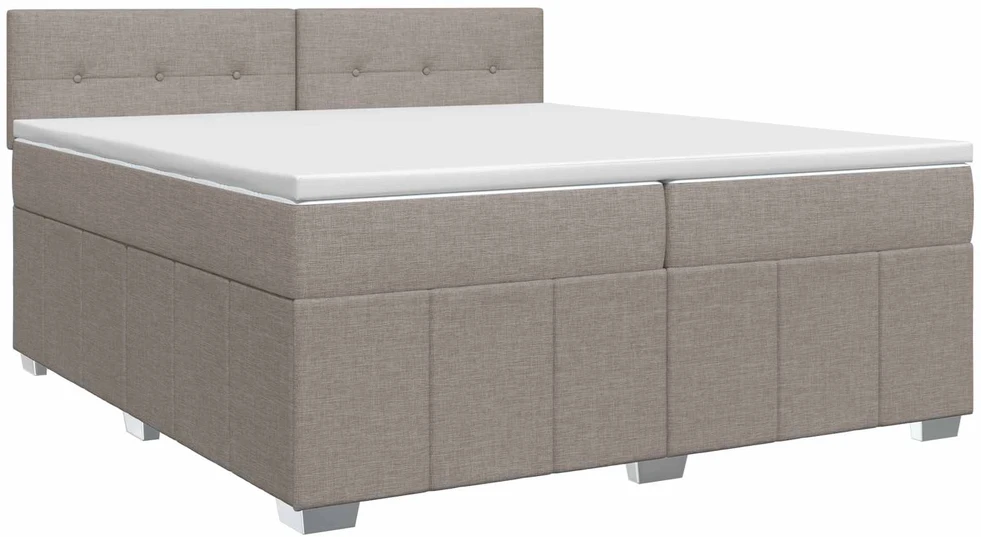 Spyruoklinė lova su čiužiniu Taupe 200 x 200 cm Audinys