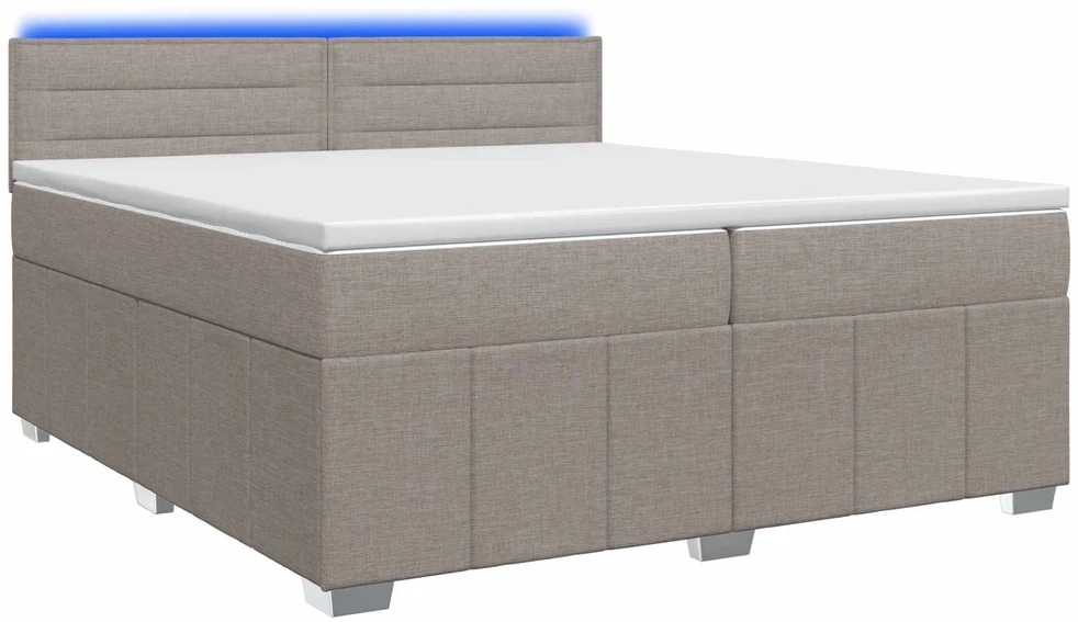 Spyruoklinė lova su čiužiniu Taupe 200 x 200 cm Audinys