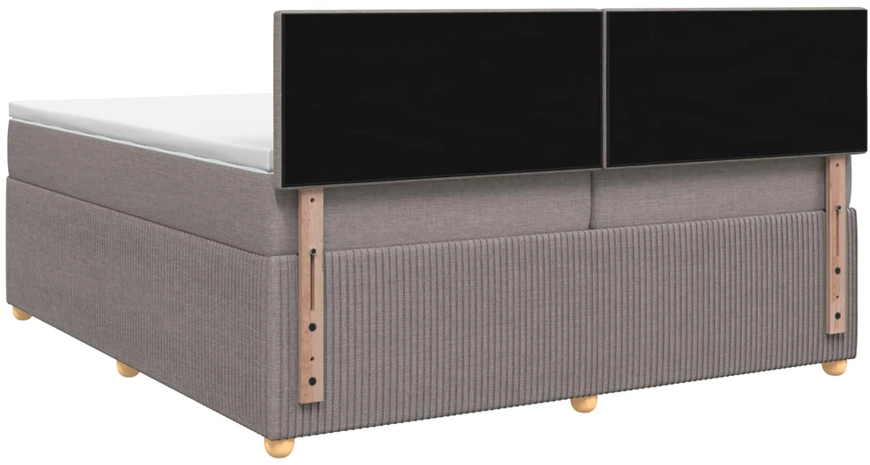 Spyruoklinė lova su čiužiniu Taupe 200 x 200 cm Audinys