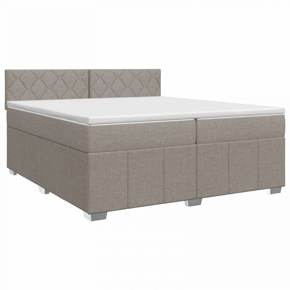Spyruoklinė lova su čiužiniu Taupe 200 x 200 cm Audinys