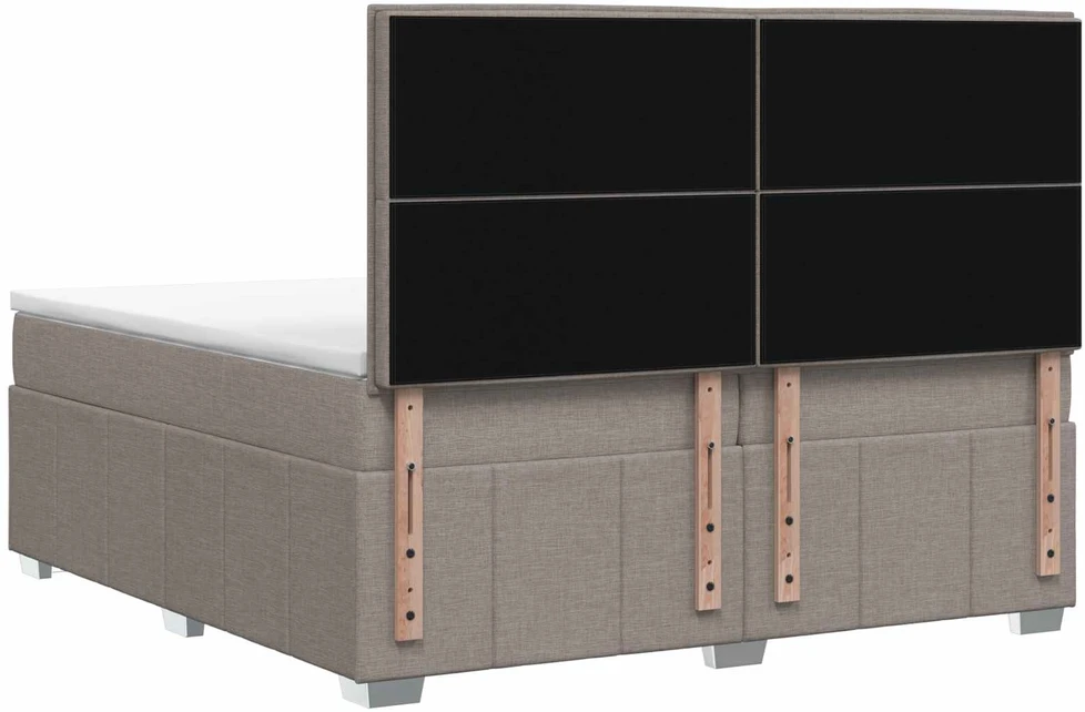 Spyruoklinė lova su čiužiniu Taupe 200 x 200 cm Audinys