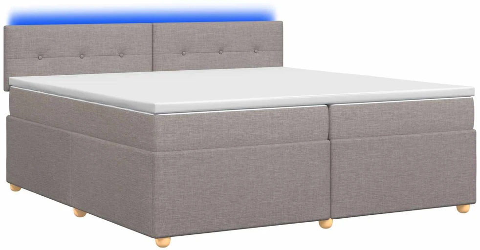 Spyruoklinė lova su čiužiniu Taupe 200 x 200 cm Audinys