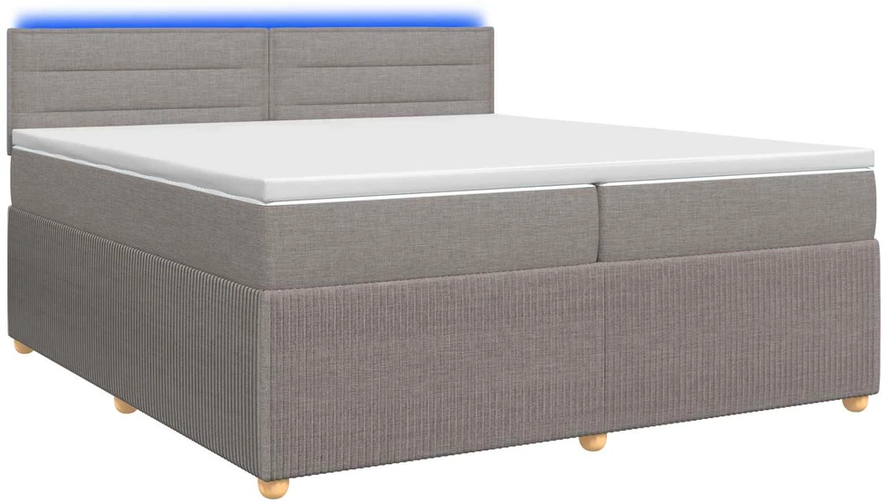 Spyruoklinė lova su čiužiniu Taupe 200 x 200 cm Audinys