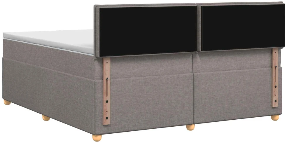 Spyruoklinė lova su čiužiniu Taupe 200 x 200 cm Audinys