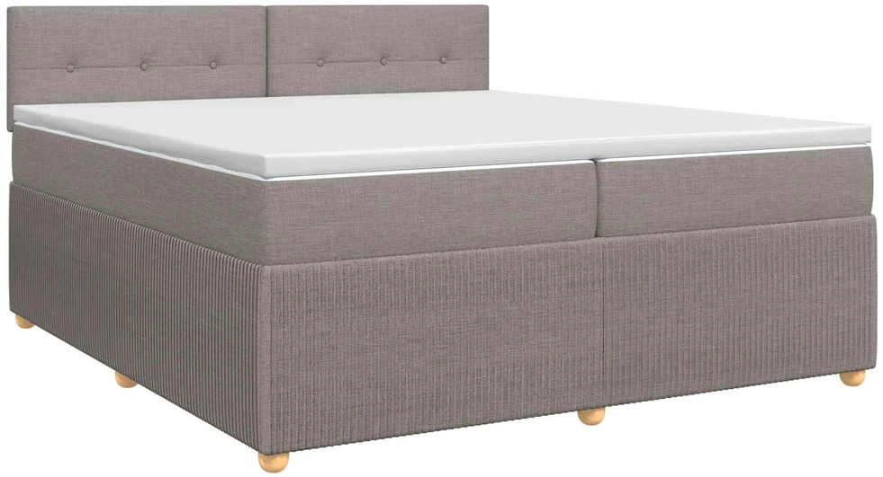Spyruoklinė lova su čiužiniu Taupe 200 x 200 cm Audinys