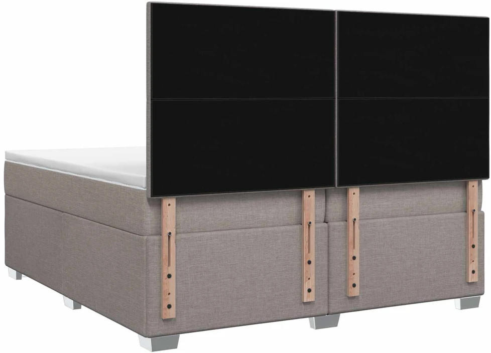 Spyruoklinė lova su čiužiniu Taupe 200 x 200 cm Audinys