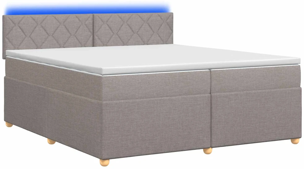 Spyruoklinė lova su čiužiniu Taupe 200 x 200 cm Audinys