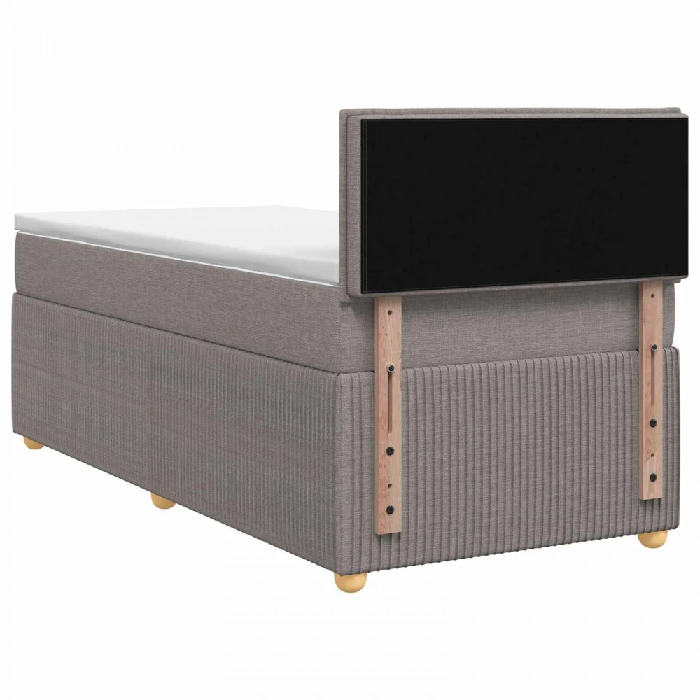 Spyruoklinė lova su čiužiniu Taupe 80 x 200 cm Audinys