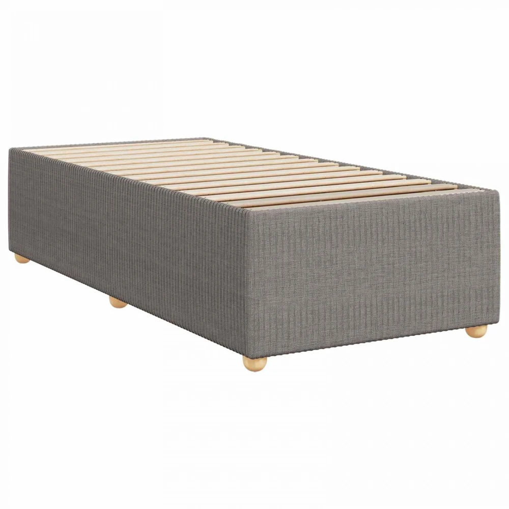 Spyruoklinė lova su čiužiniu Taupe 90 x 200 cm Audinys