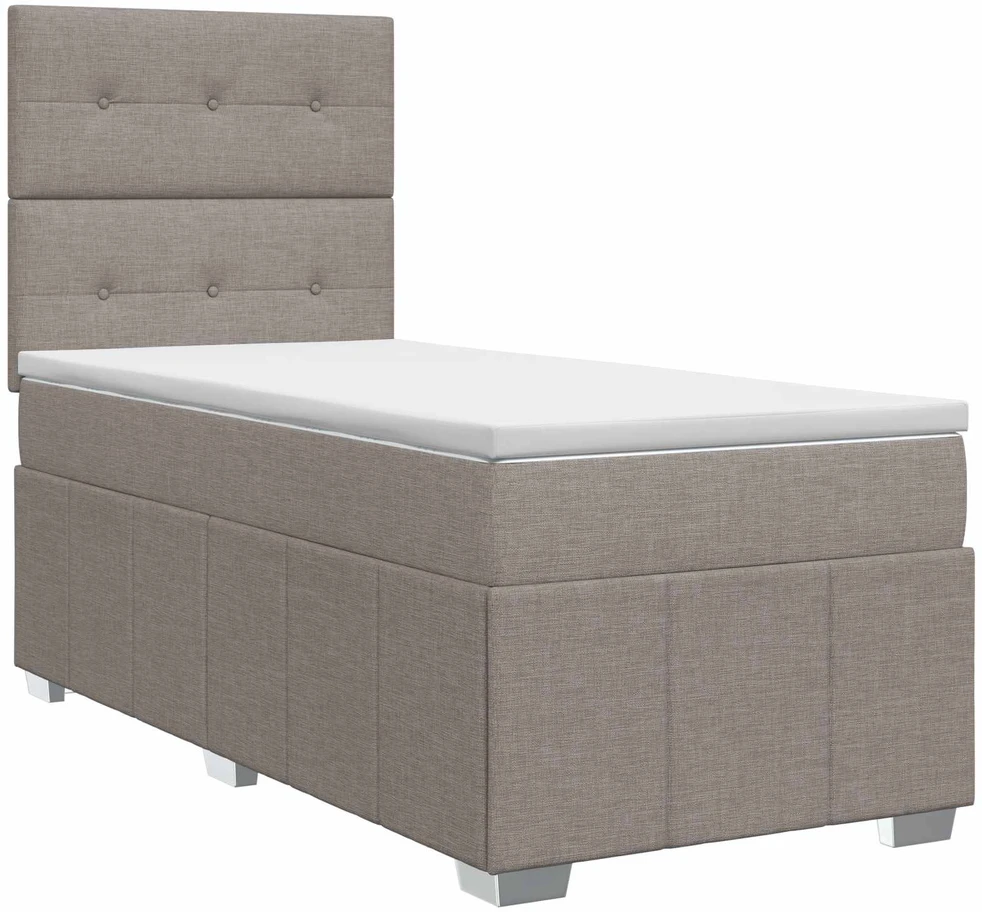 Spyruoklinė lova su čiužiniu Taupe 90 x 200 cm Audinys