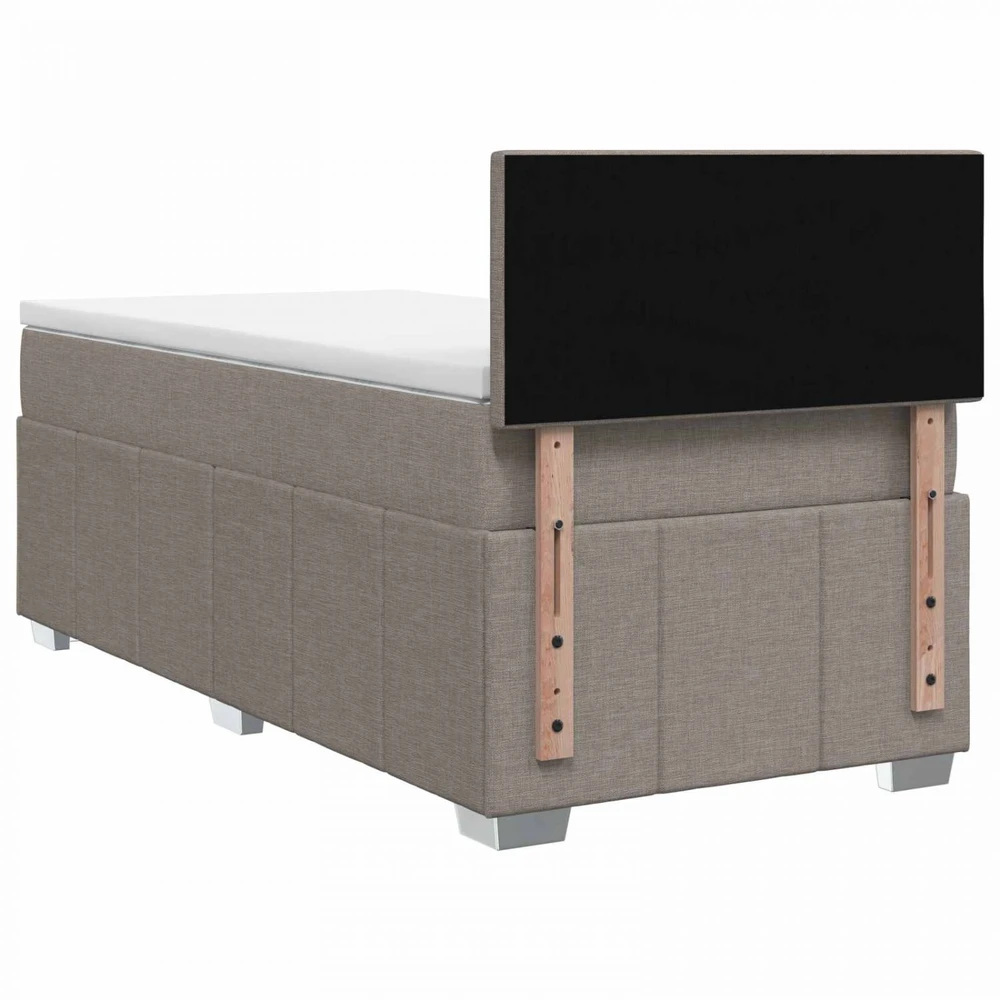 Spyruoklinė lova su čiužiniu Taupe 90 x 200 cm Audinys