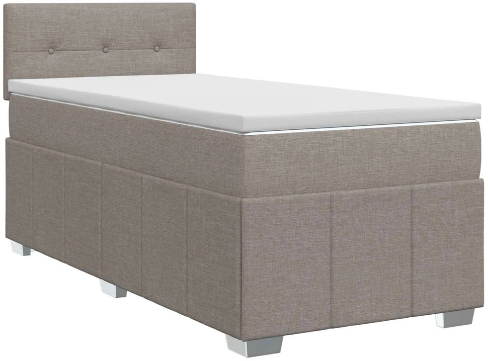 Spyruoklinė lova su čiužiniu Taupe 90 x 200 cm Audinys