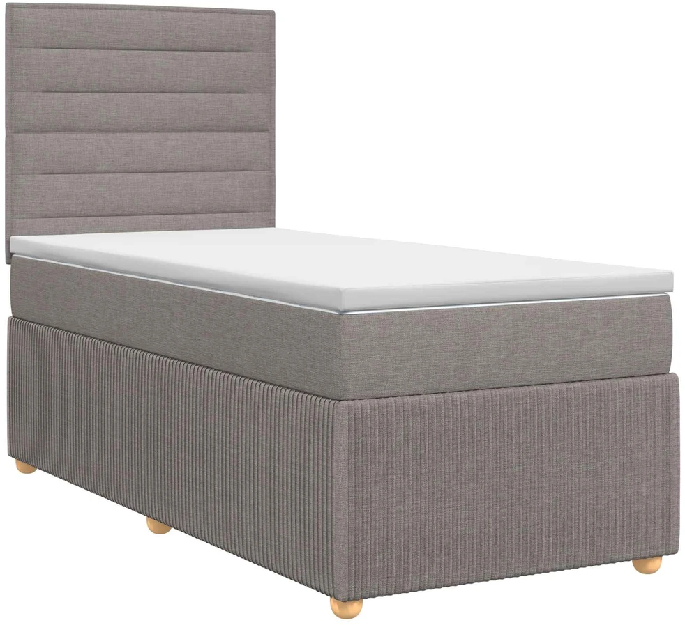 Spyruoklinė lova su čiužiniu Taupe 90 x 200 cm Audinys