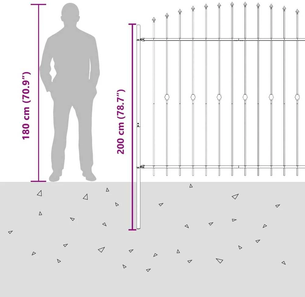Spyruoklinė tvora ASTEN 200 x 200 cm Juoda
