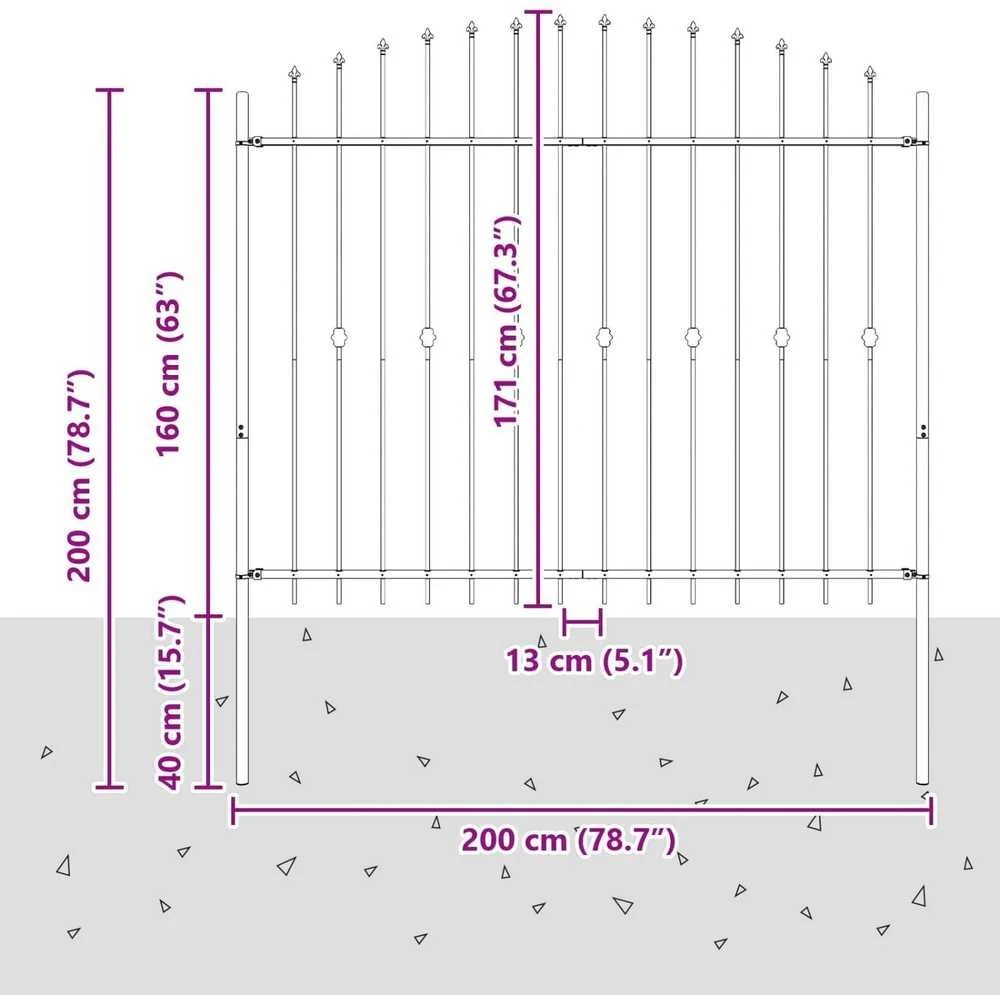 Spyruoklinė tvora ASTEN 200 x 200 cm Juoda