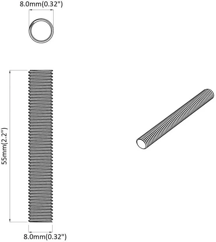 Srieginis strypas 12 vnt. Sidabrinė 8 x 55 mm Plienas