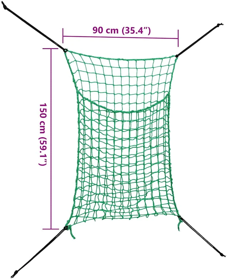 kvadratinis tinklas šienui, 0,9x1,5 m, 2 vnt., PP