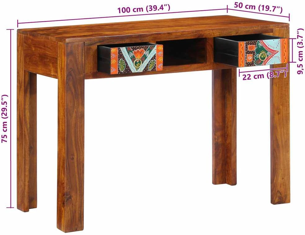 Rašomasis stalas su stalčių su saugykla Ruda 100 x 50 x 75 cm