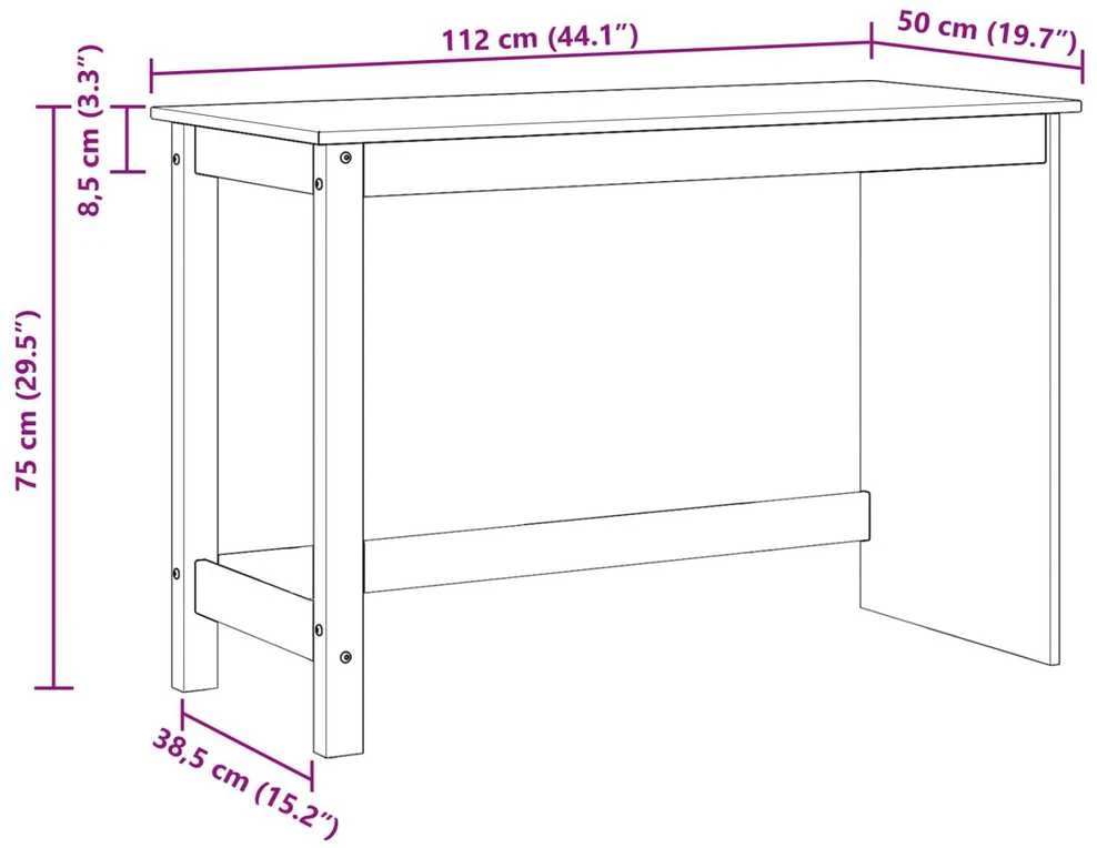 Stalas Balta 112 x 50 x 75 cm Kietas pušies medis
