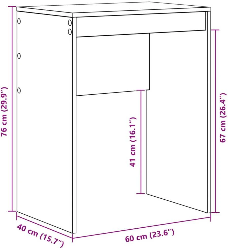 Stalas Balta 60 x 40 x 76 cm