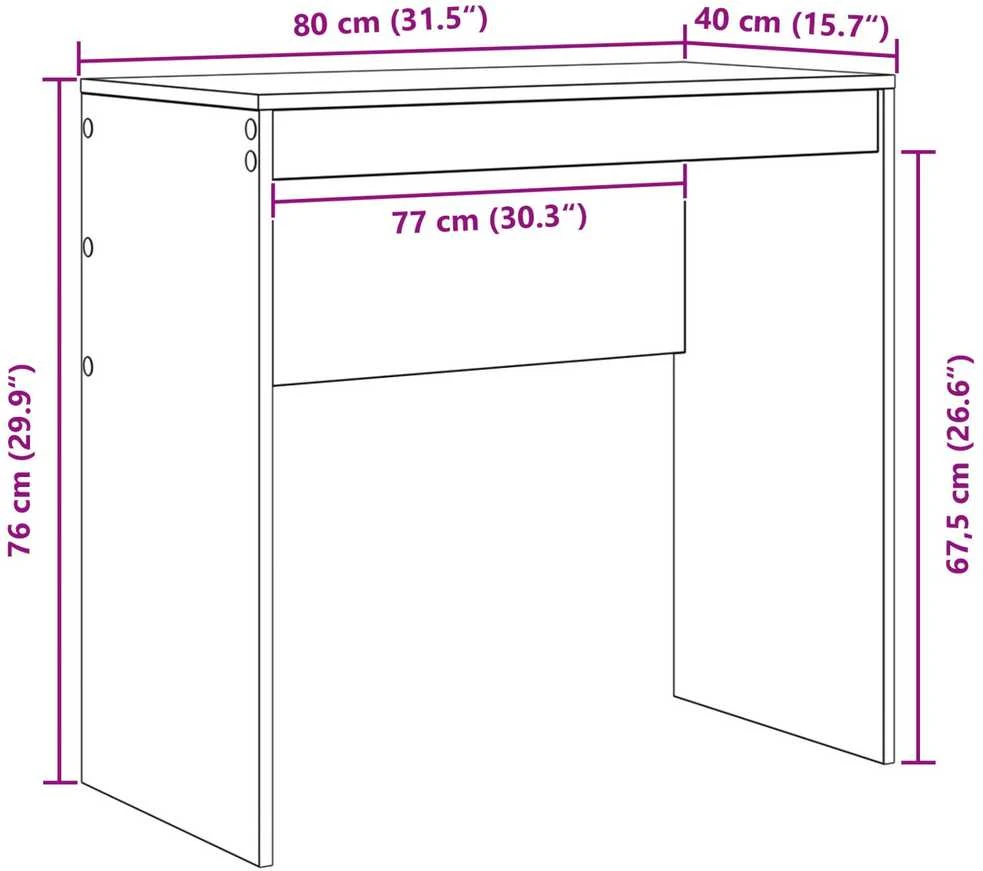 Stalas Balta 80 x 40 x 76 cm