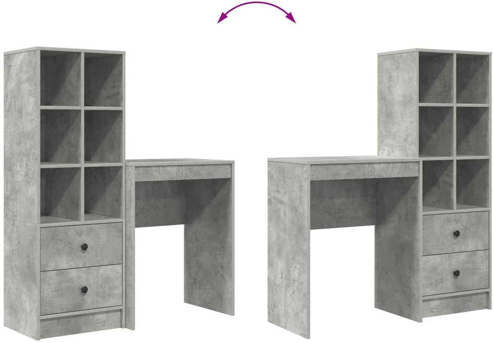 Stalas Betono pilka 105,5 x 34 x 127 cm 2 vnt.