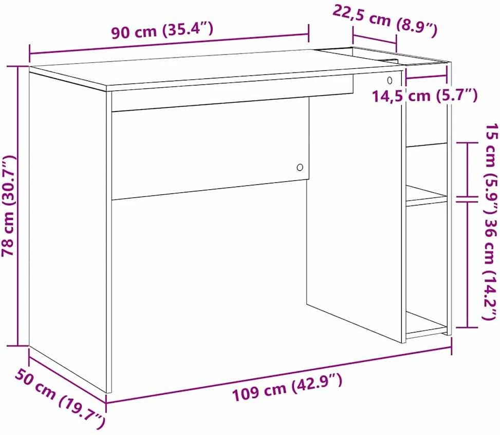 Stalas Betono pilka Apdirbta mediena 109 x 50 x 78 cm