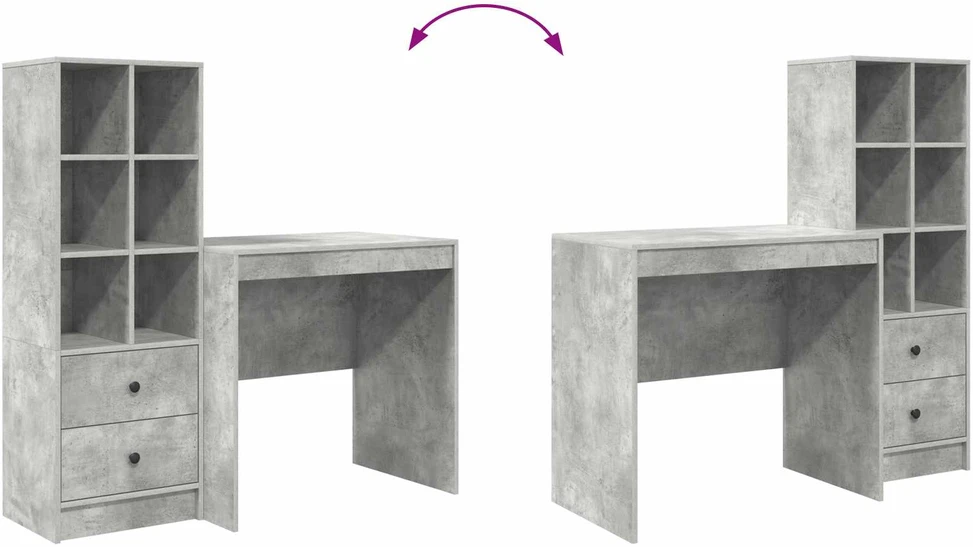 Stalas Betono pilka 125,5 x 50 x 127 cm 2 vnt.