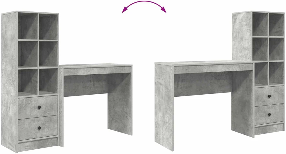 Stalas Betono pilka 135,5 x 40 x 127 cm 2 vnt.