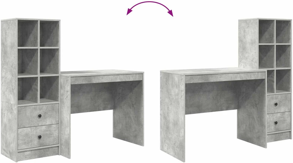 Stalas Betono pilka 135,5 x 50 x 127 cm 2 vnt.